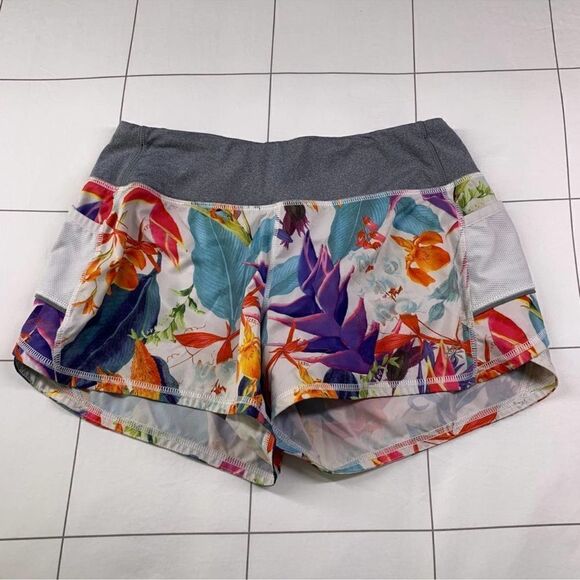 Athleta Shorts White Floral Ready Set Running XS - Picture 2 of 7
